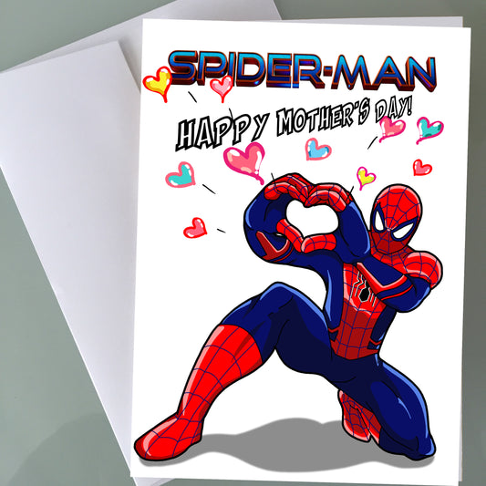 Spiderman Mother's Day Card - Hearts
