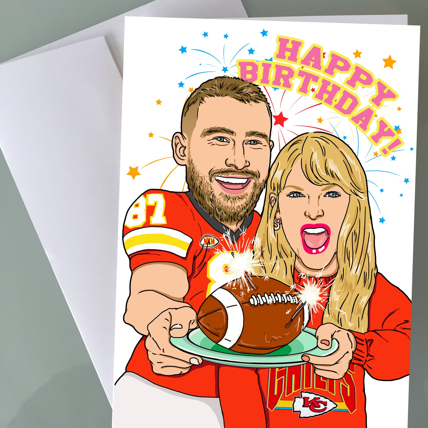 Taylor Swift, Travis Kelce Birthday Card - Super B-Day!