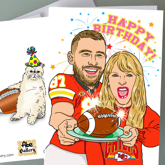 Taylor Swift, Travis Kelce Birthday Card - Super B-Day!