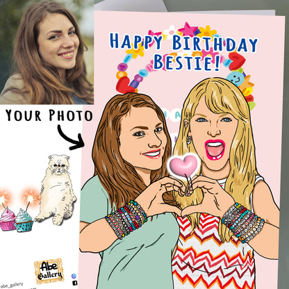 Custom Taylor Swift Birthday Card - Bestie Bracelet