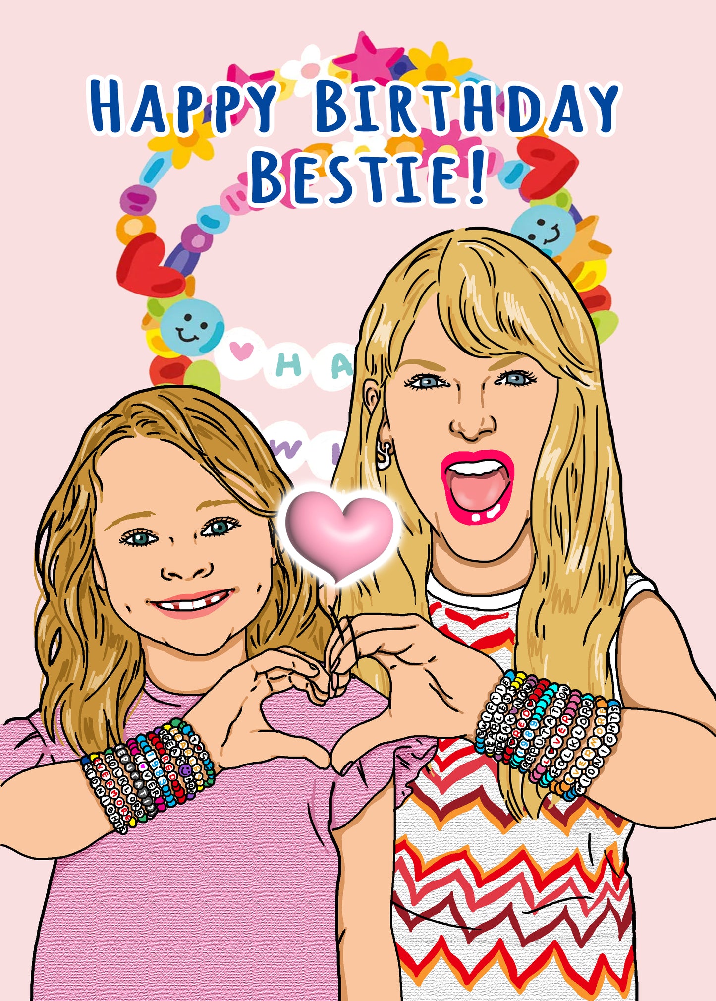 Custom Taylor Swift Birthday Card - Bestie Bracelet