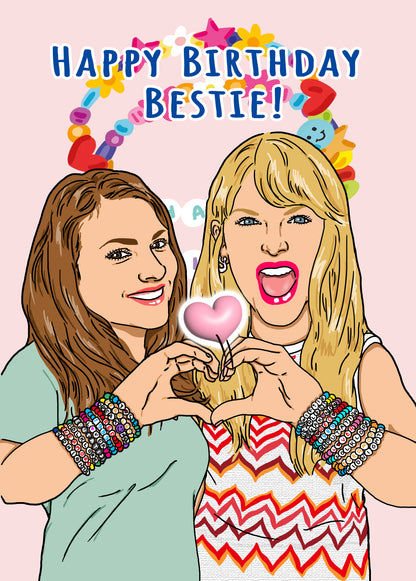 Custom Taylor Swift Birthday Card - Bestie Bracelet