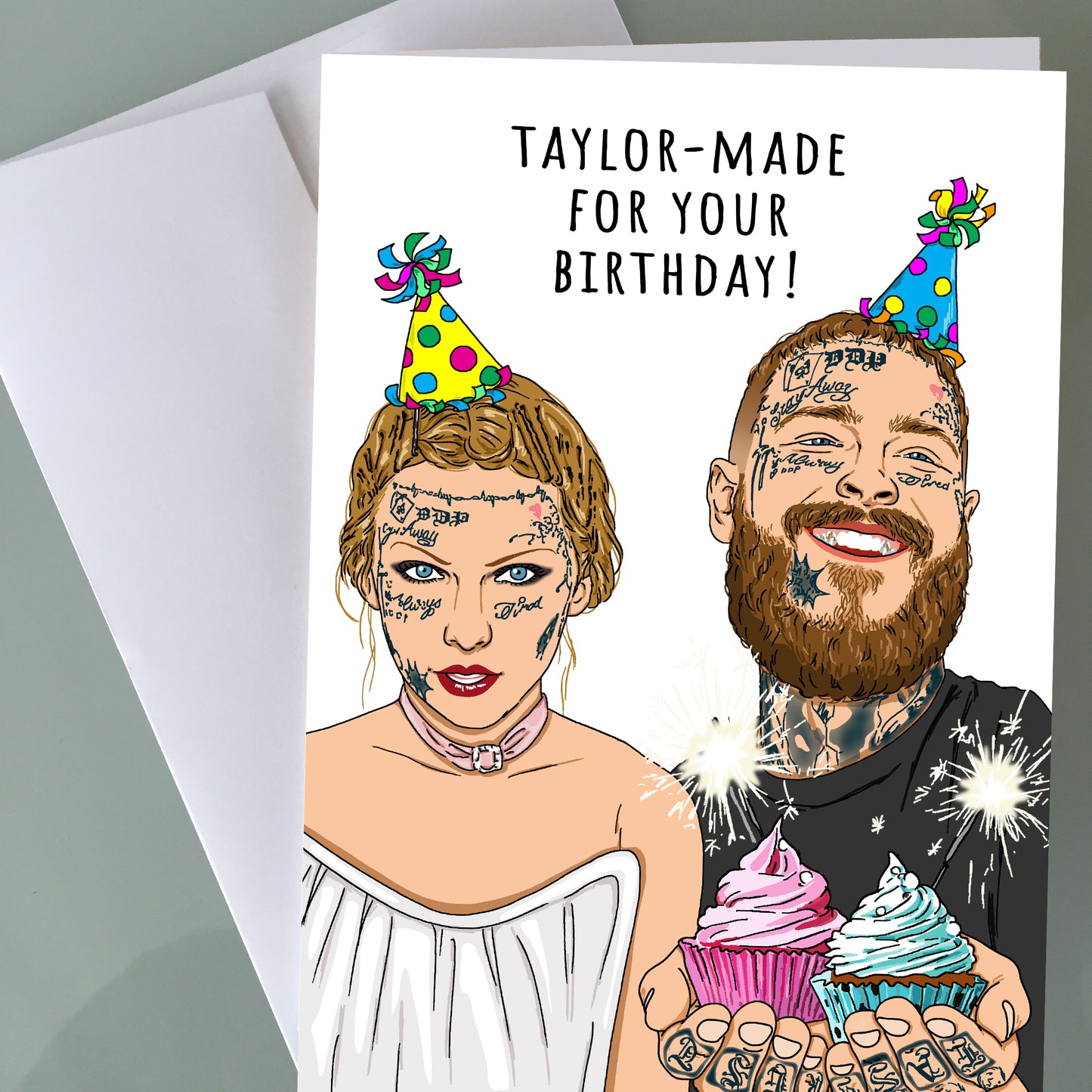 Taylor Swift, Post Malone Birthday Card - Fortnight