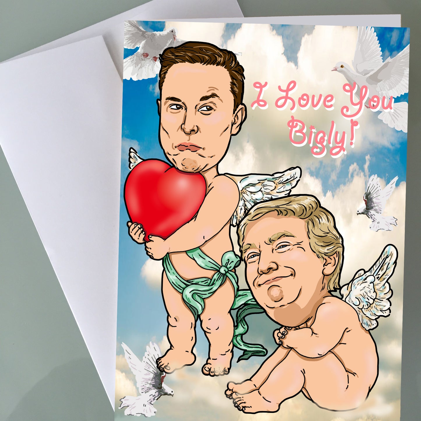 Donald Trump, Elon Musk Valentine's Day Card - Cupids