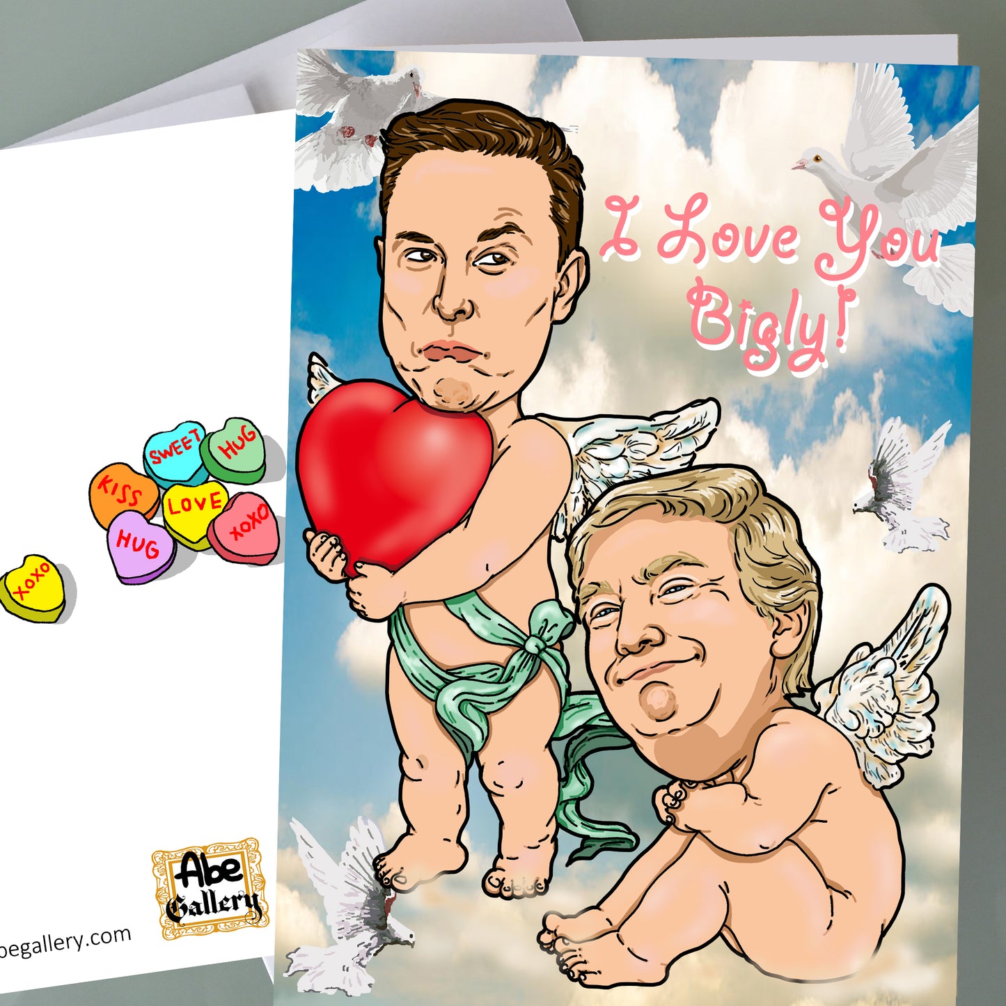 Donald Trump, Elon Musk Valentine's Day Card - Cupids