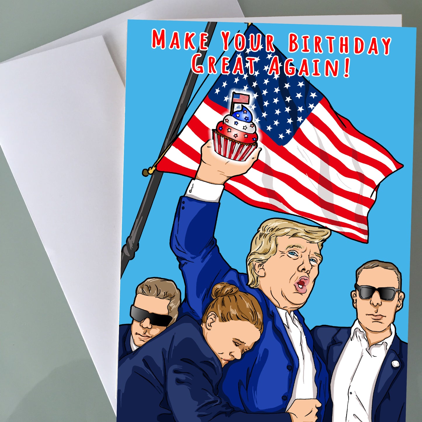 Donald Trump Birthday Card - Flag