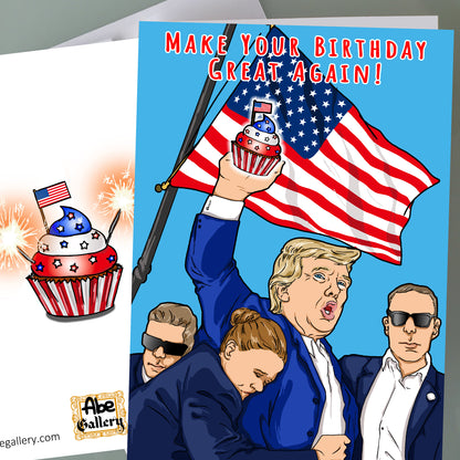 Donald Trump Birthday Card - Flag