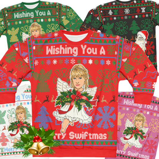 Taylor Swift Ugly Christmas Sweater Full - Angel