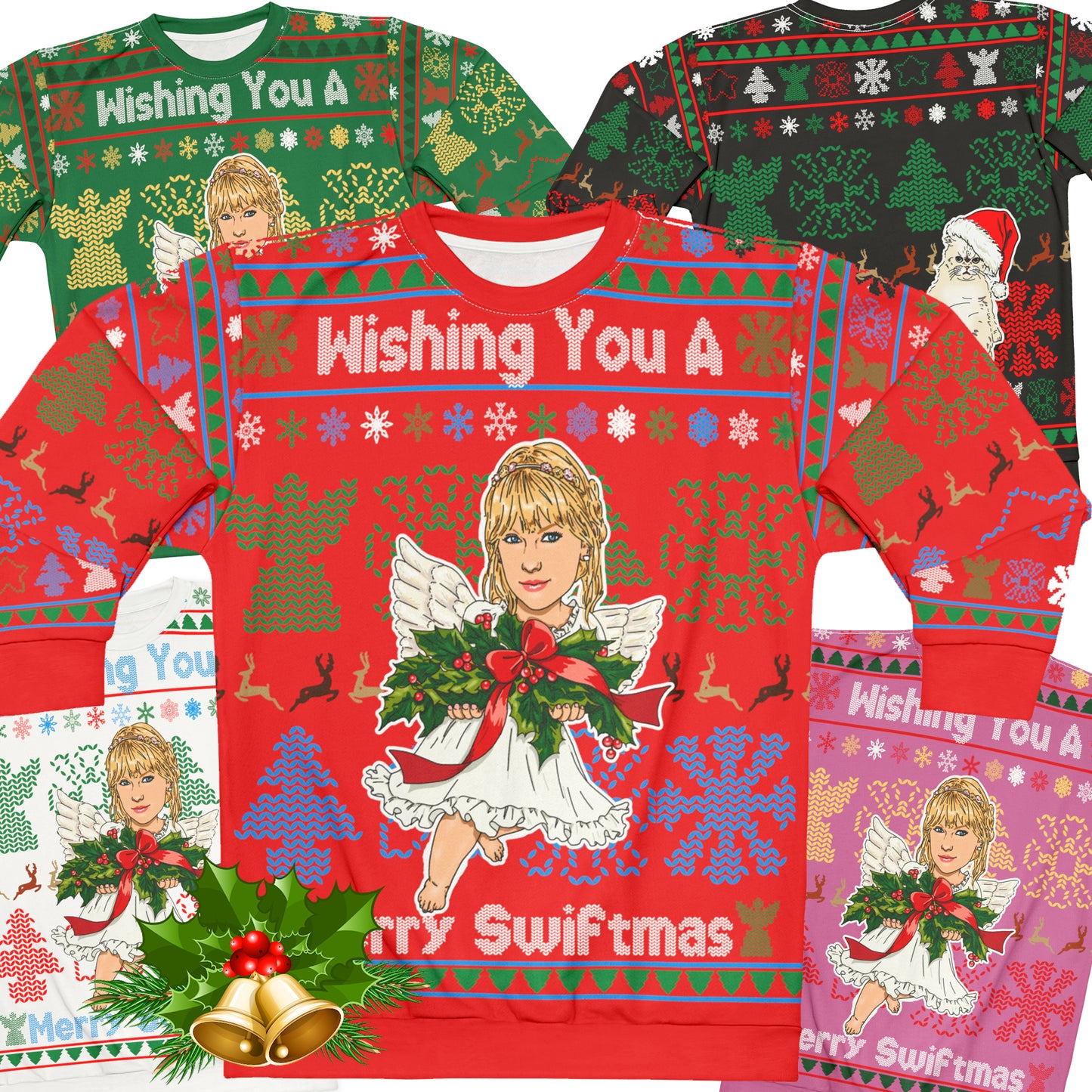 Taylor Swift Ugly Christmas Sweater Full - Angel