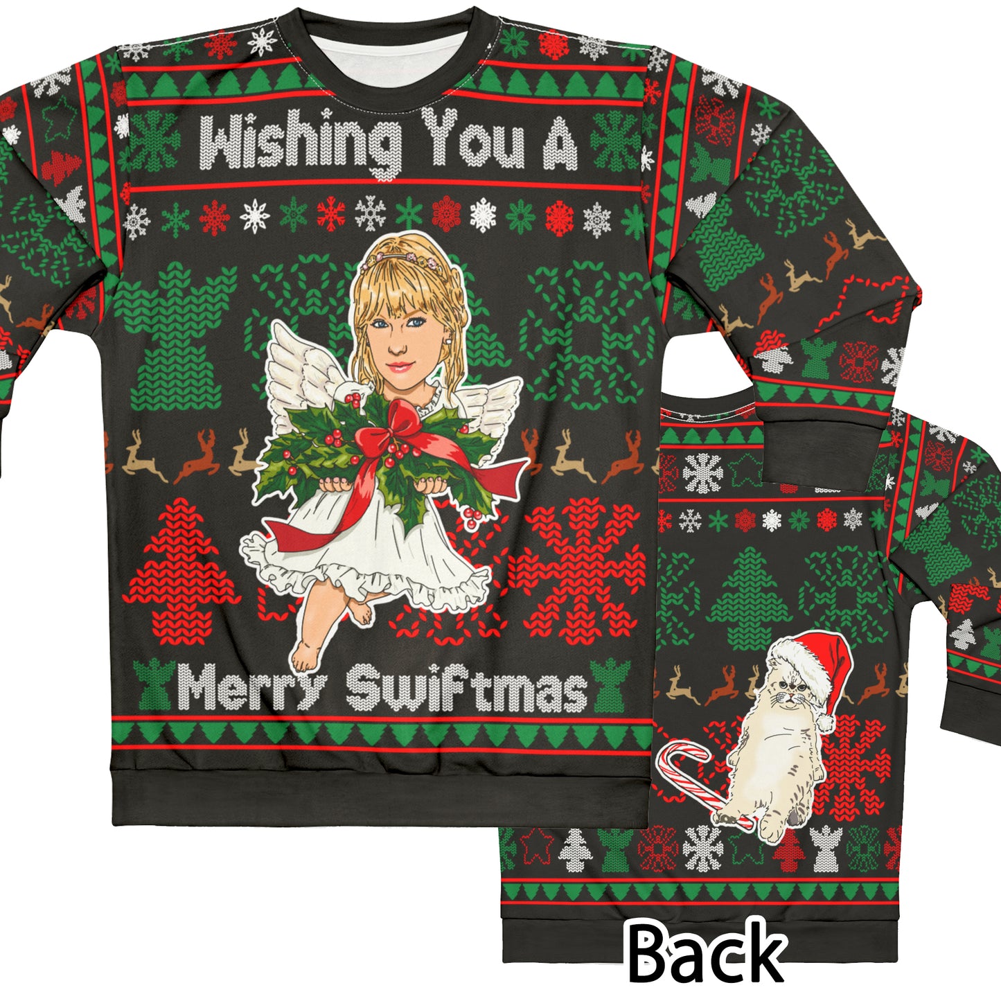 Taylor Swift Ugly Christmas Sweater Full - Angel