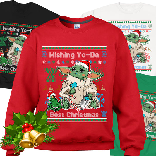 Baby Yoda Ugly Christmas Sweater - Macaron