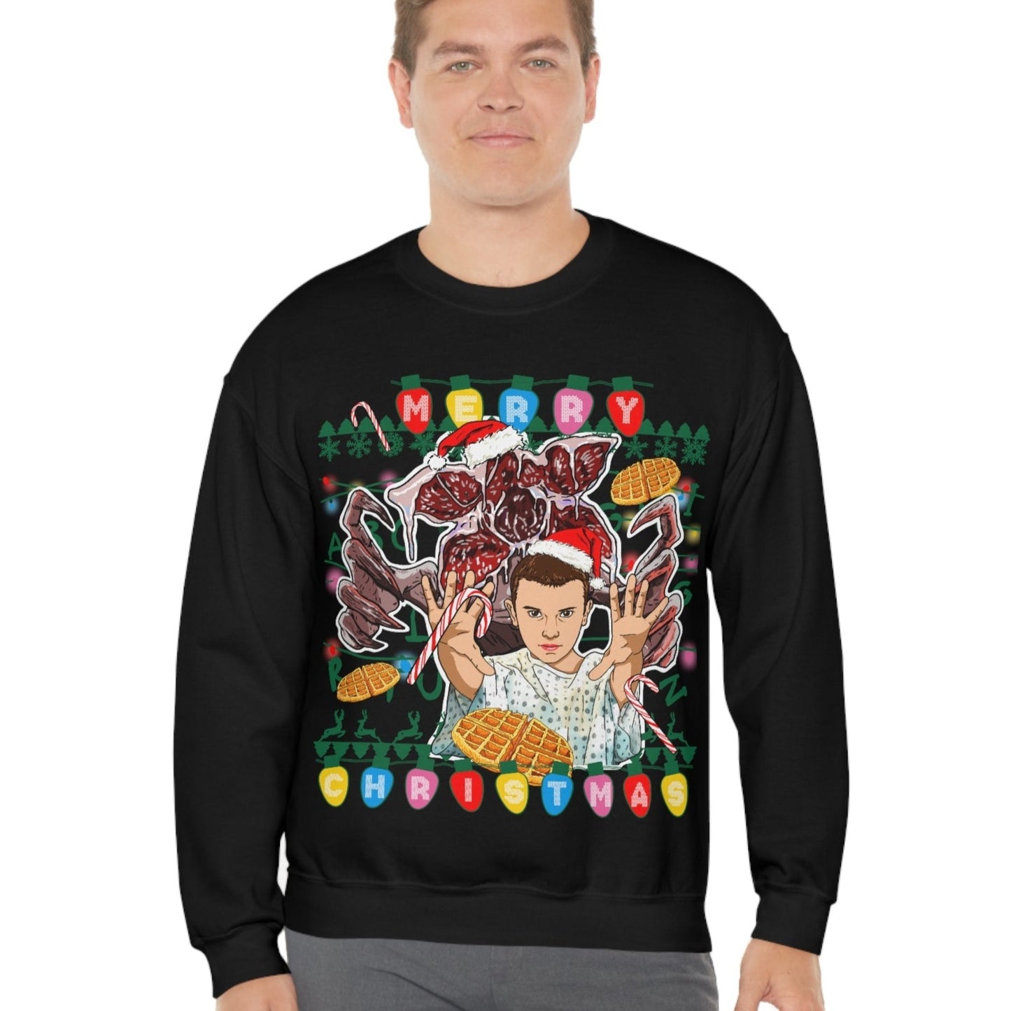 Stranger Things Ugly Christmas Sweater - Demogorgon