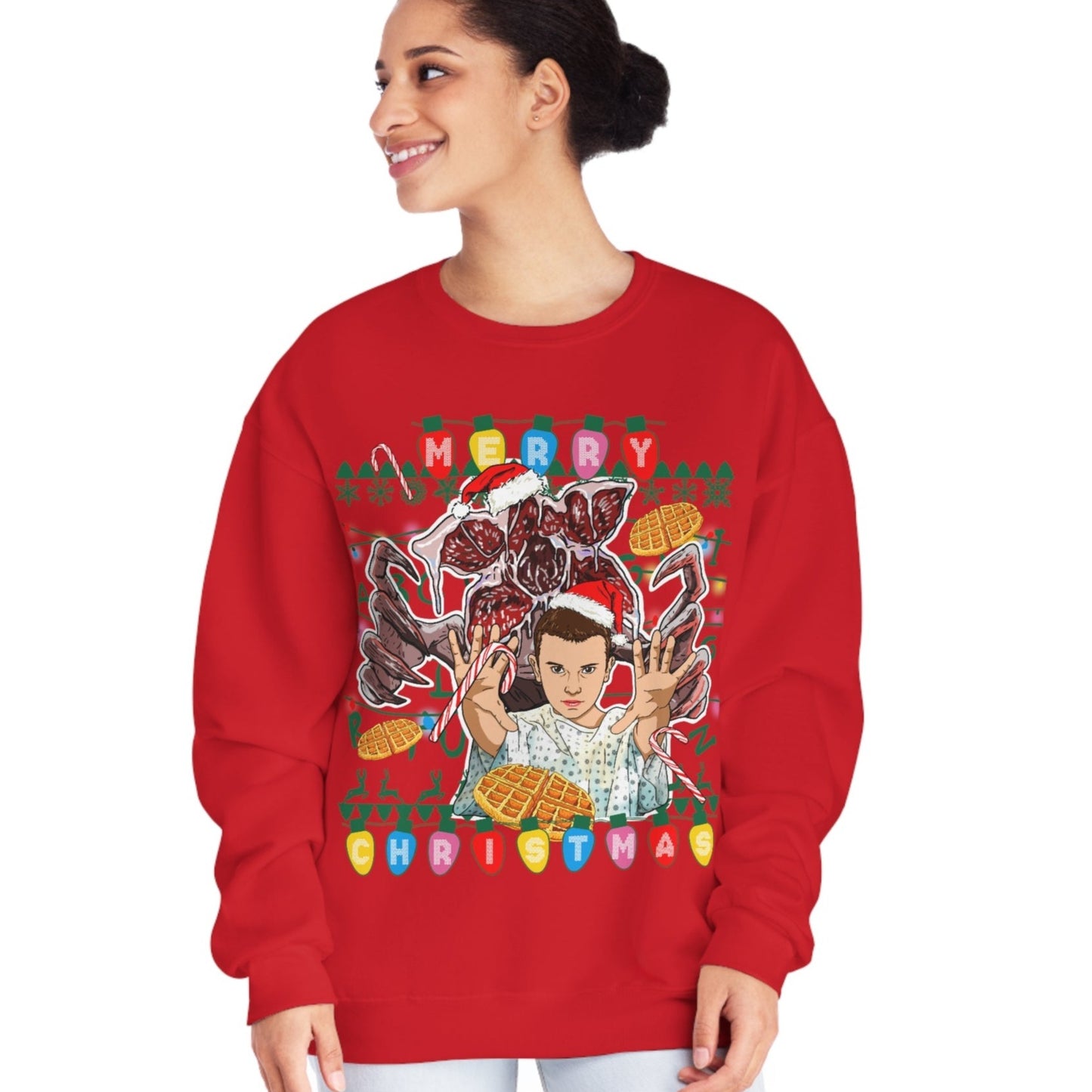 Stranger Things Ugly Christmas Sweater - Demogorgon