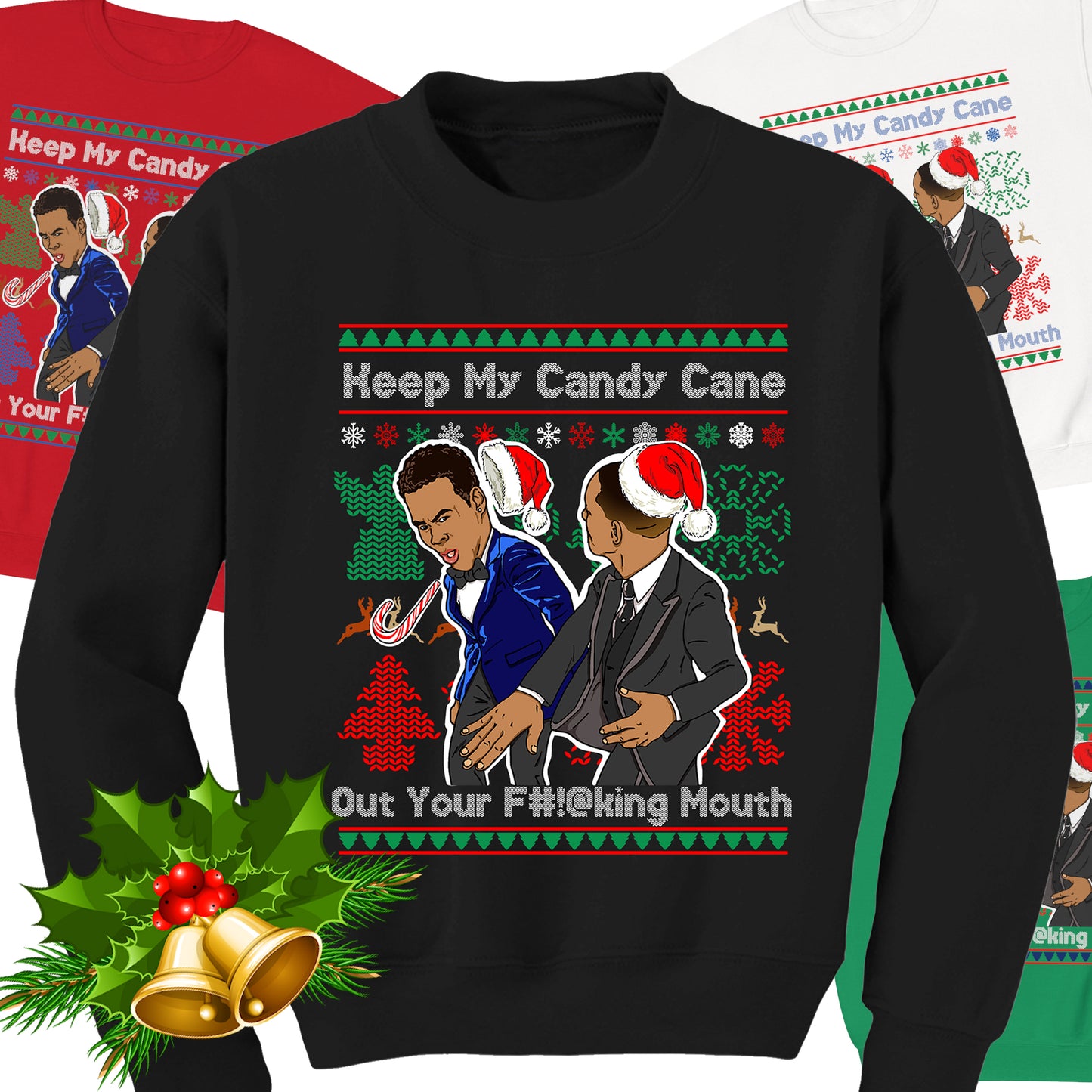 Will Smith, Chris Rock Ugly Christmas Sweater - Oscars