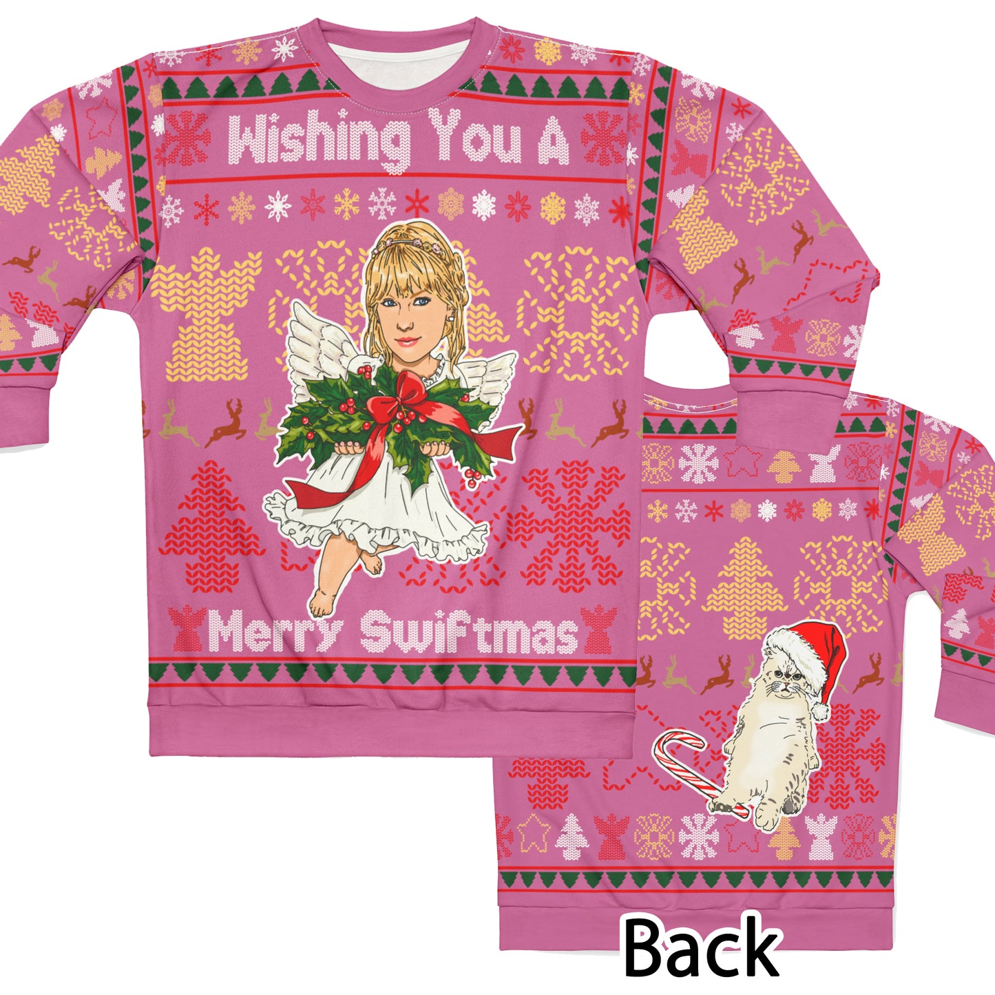 Taylor Swift Ugly Christmas Sweater Full - Angel