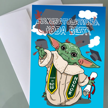 Baby Yoda Graduation Card - Yoda Best!
