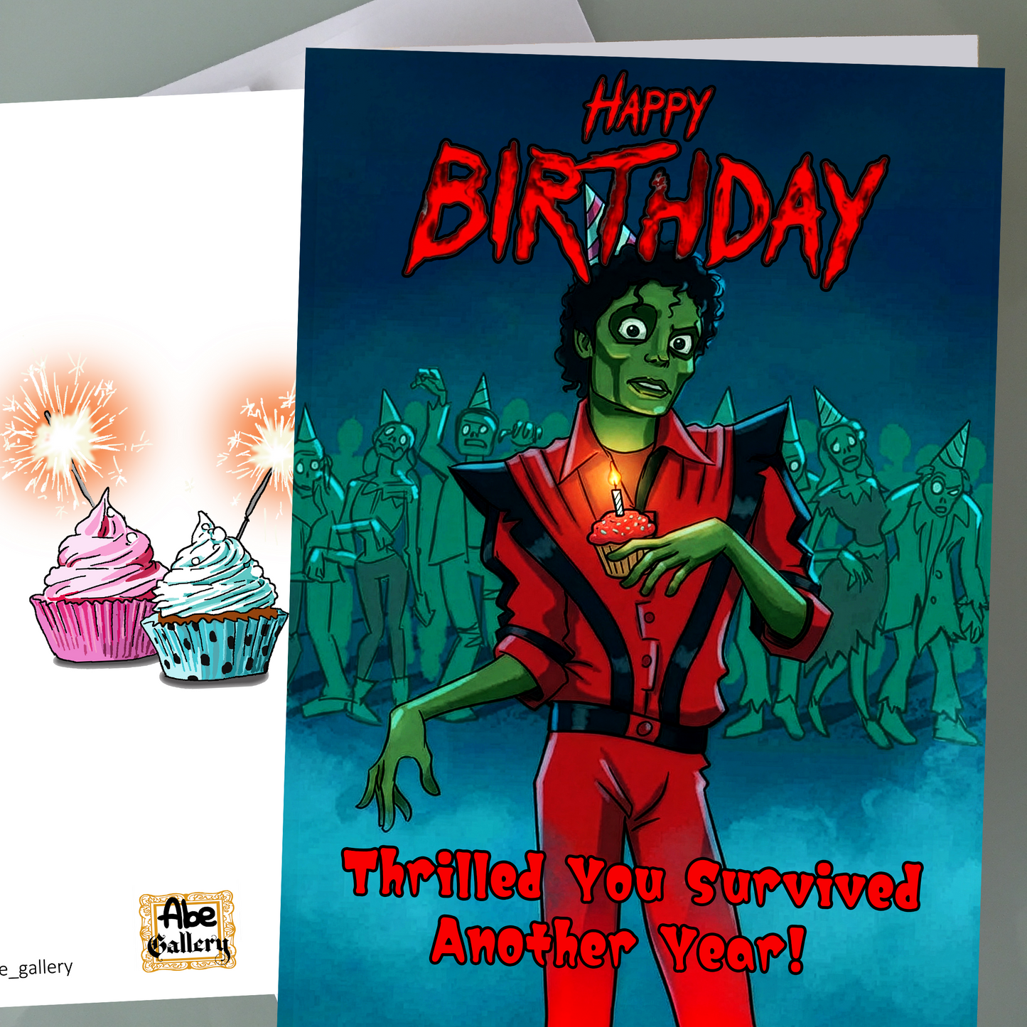 Michael Jackson Birthday Card - Cartoon Thriller
