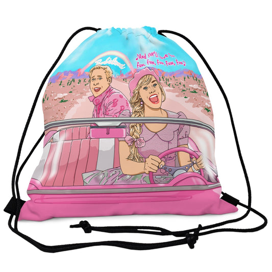 Barbie & Ken Drawstring Bag - Pink Corvette