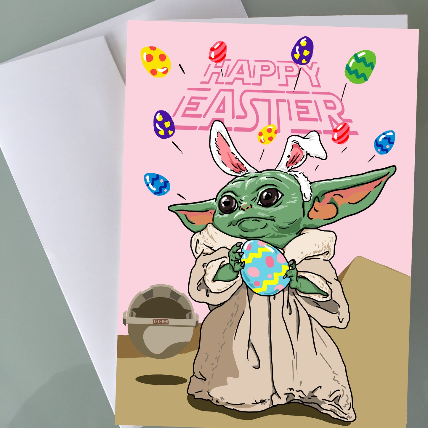 Baby Yoda Easter Card - Bunny Yoda