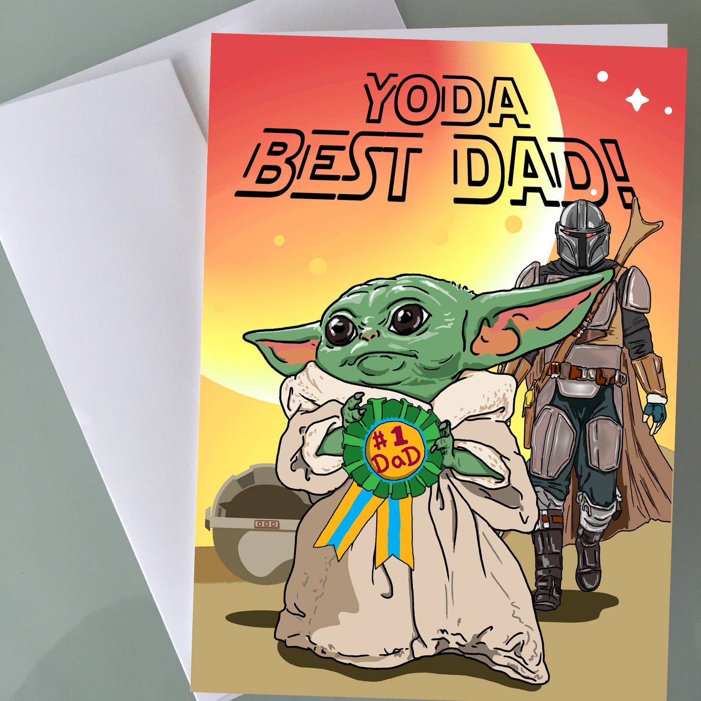 Baby Yoda Father's Day Card - Mandalorian