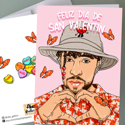 Bad Bunny Valentine's Day Card - San Valentin