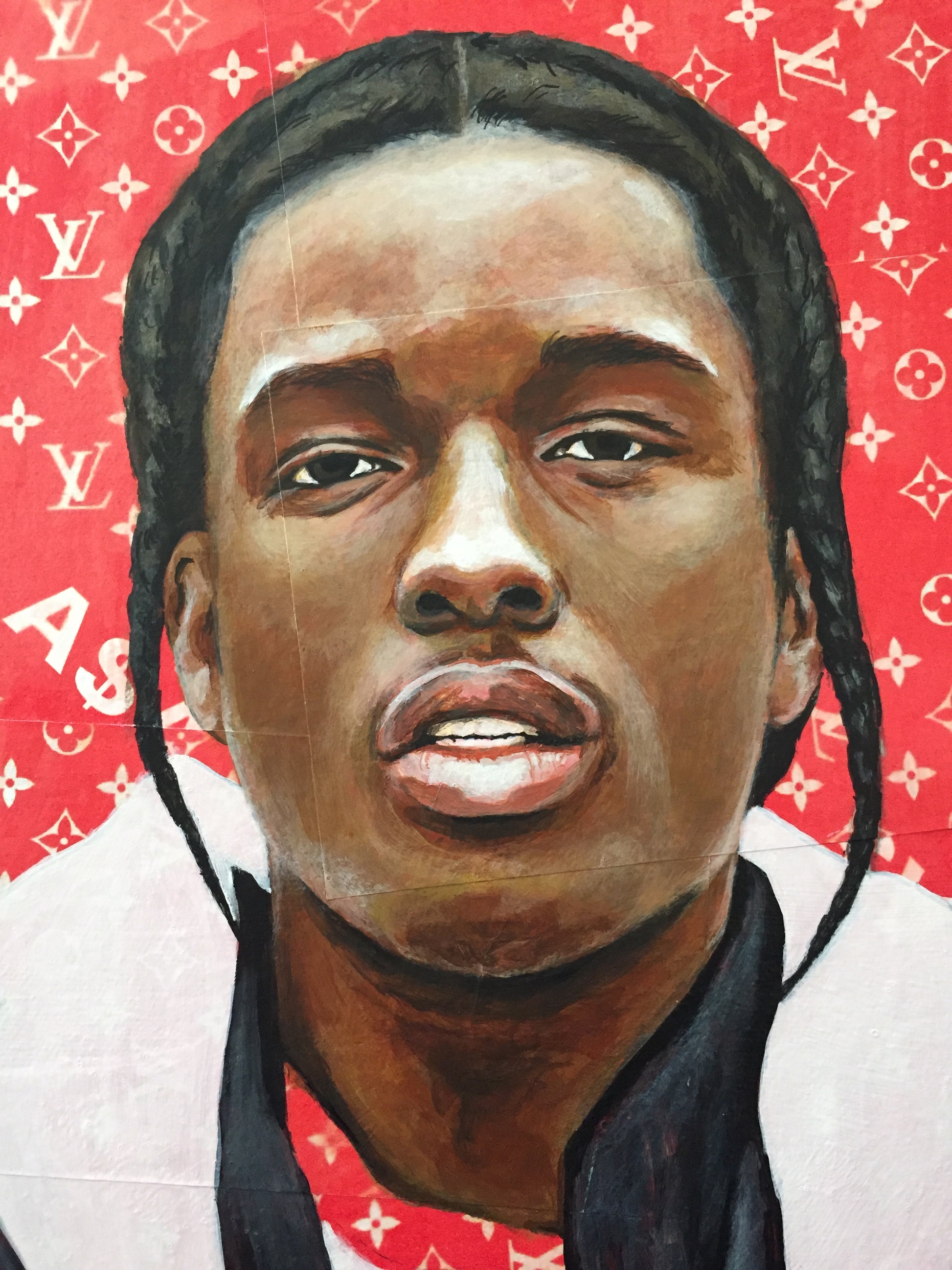 ASAP Rocky Original Painting! Rap Art, Decor Louis Vuitton x