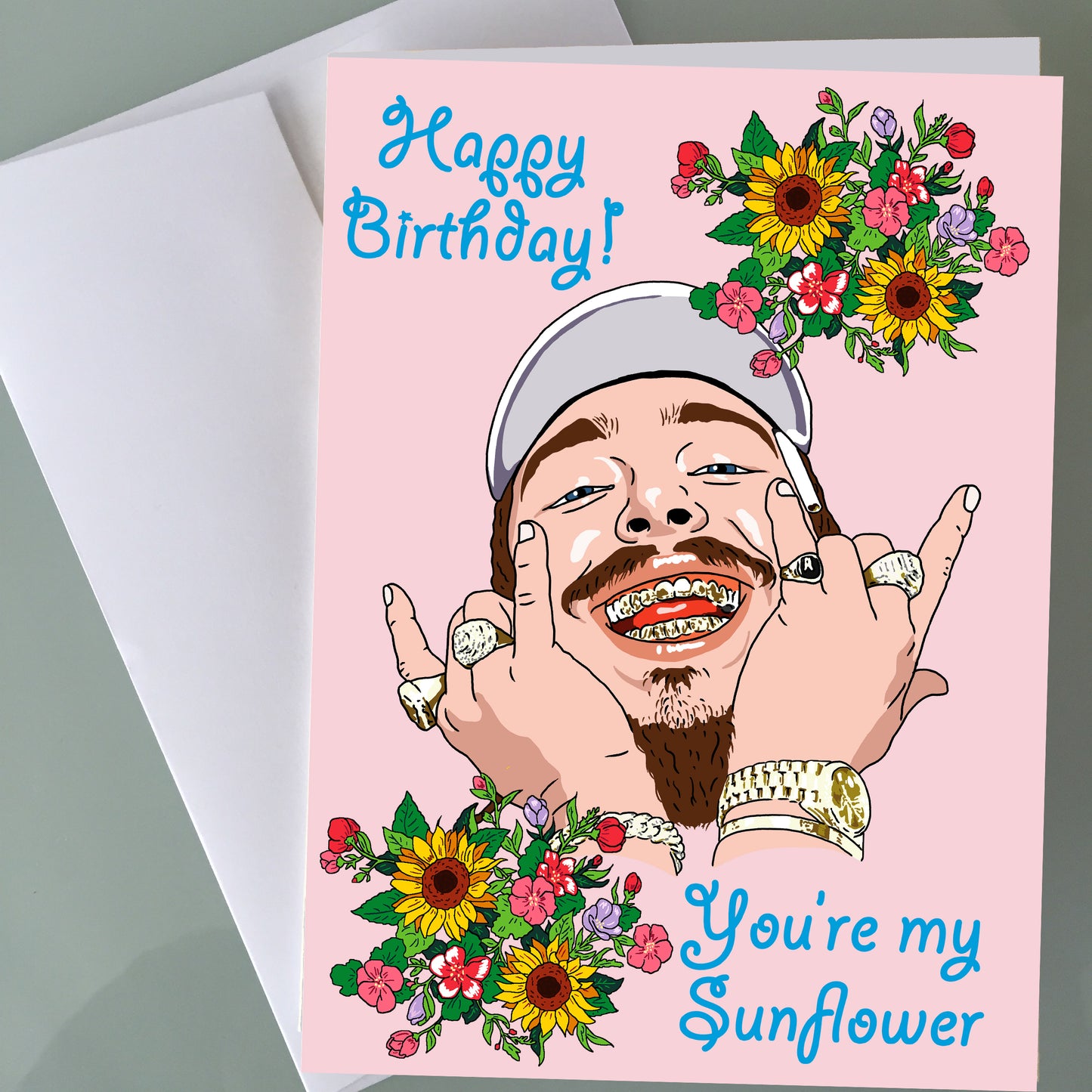 Post Malone Birthday Card - Sunflower