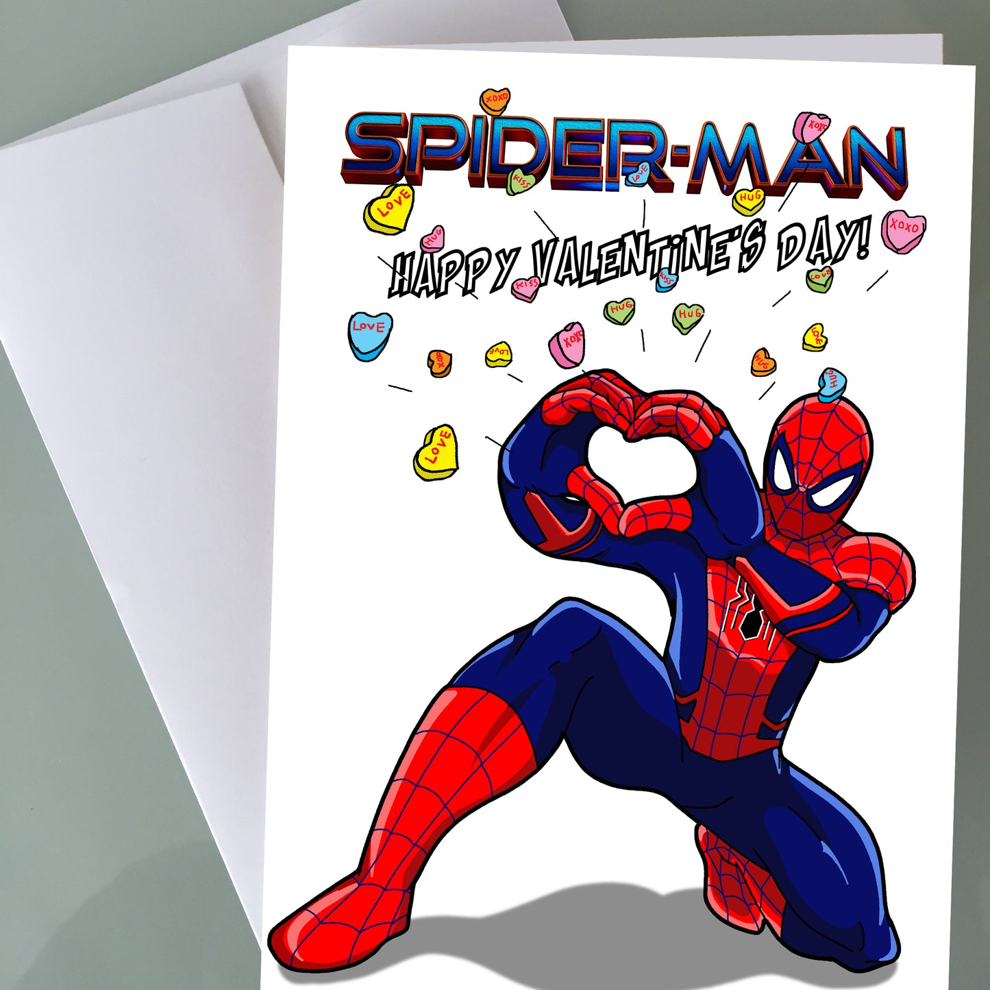 Spiderman Valentine's Day Card - Candy Hearts