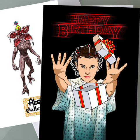 Stranger Things Birthday Card - Eleven