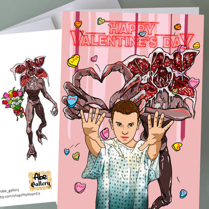 Stranger Things Valentine's Day Card - Demogorgon