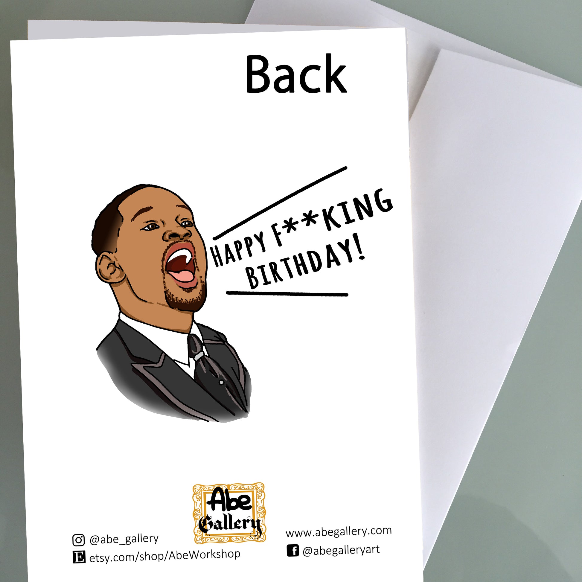 Will Smith Slap Funny Birthday Card Chris Rock Meme (Instant Download) 