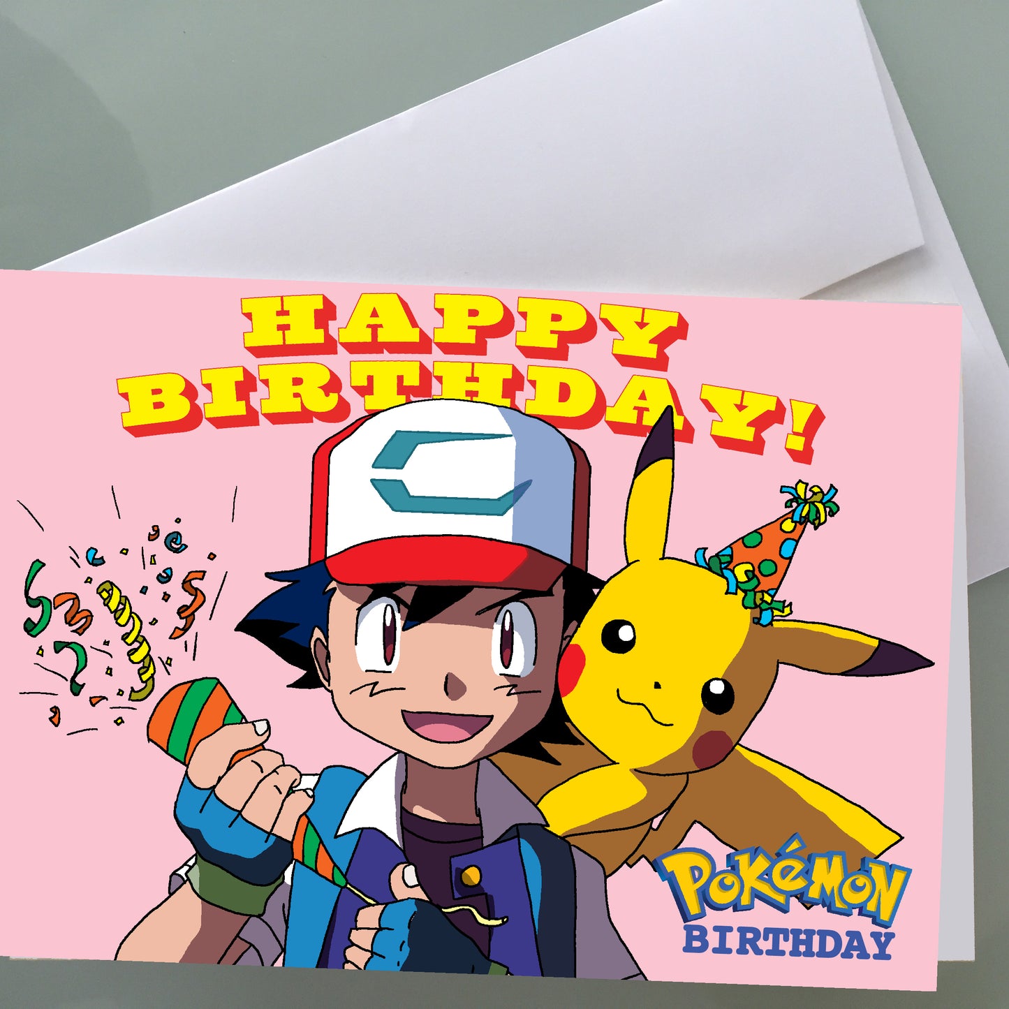 Pokemon Birthday Card - Ash & Pikachu
