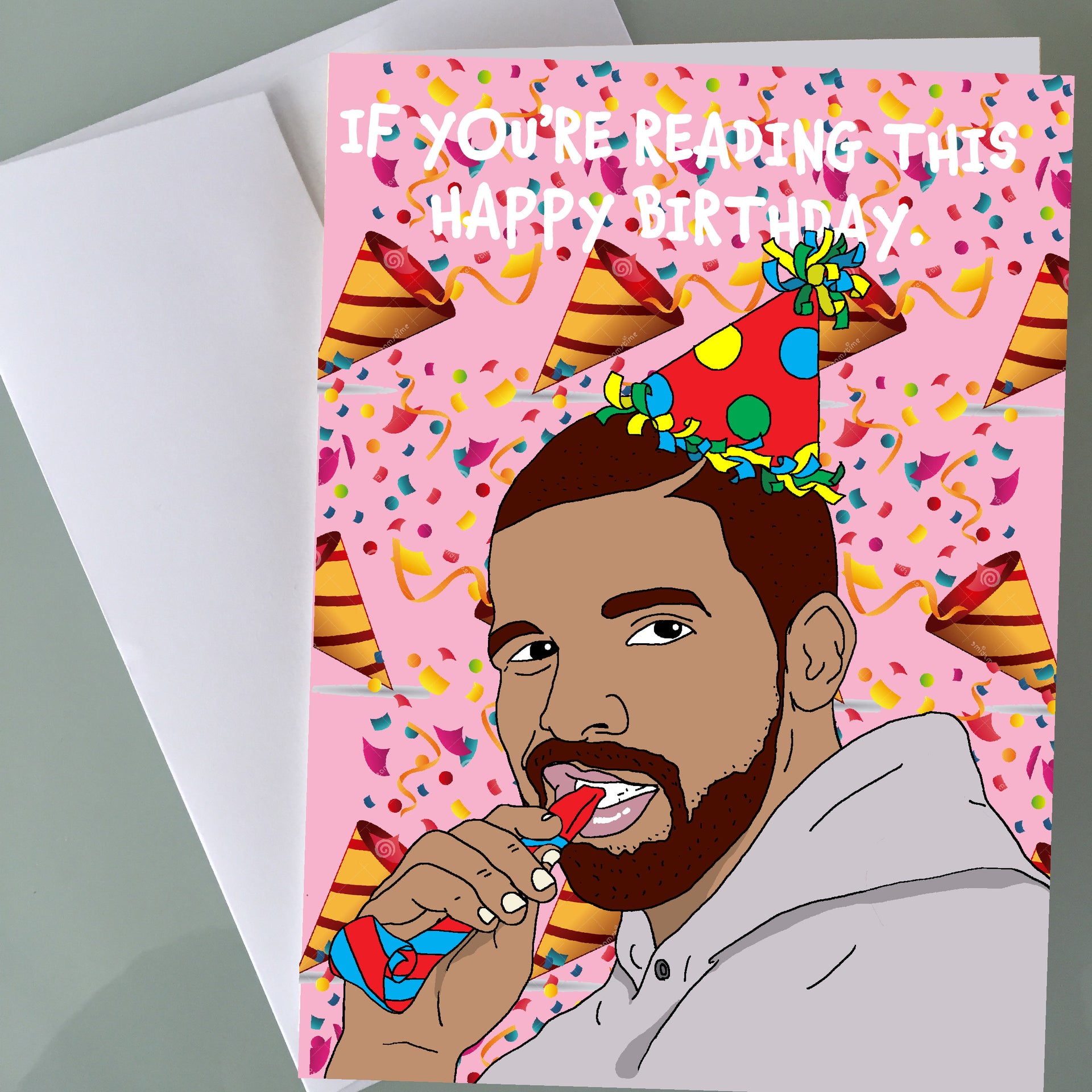 Drake Funny Birthday Card! Confetti, Hip Hop Art Rap Gift for Her Him – Abe  Gallery