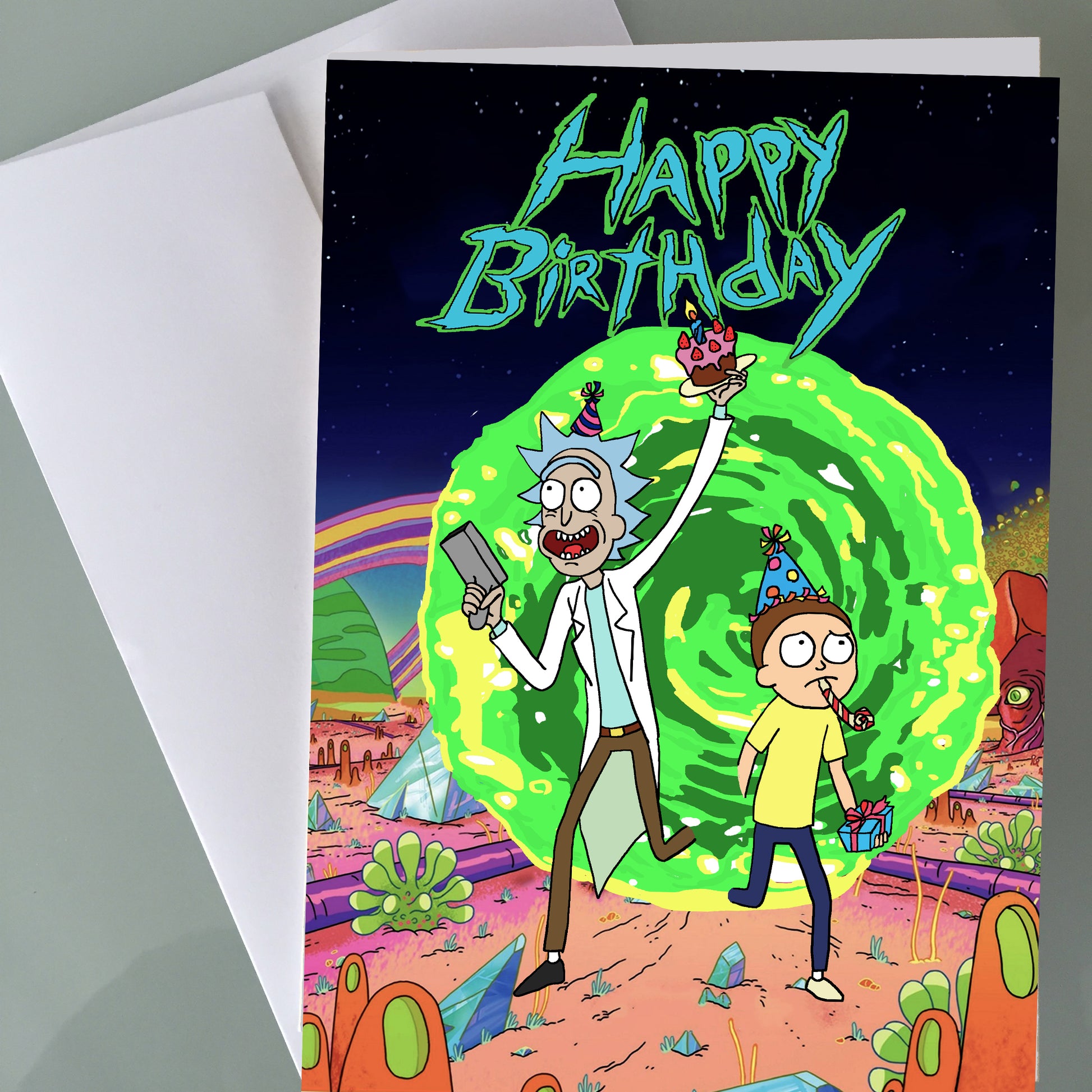 Rick and Morty Funny Birthday Card! Portal, Cartoon Fan Art Cool Gift Abe Gallery Rick and Morty Funny Birthday Card! Portal, Cartoon Fan Art Cool Gift Abe Gallery